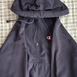 Champion Dark Navy Pullover Hoodie with Small Logo